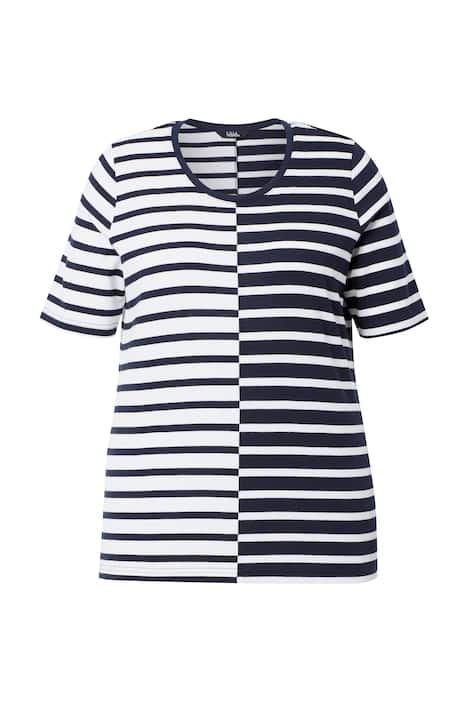 Tričko, pruhované, klasický střih, kulatý výstřih, polodlouhý rukáv, směs modalu