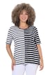 Tričko, pruhované, klasický střih, kulatý výstřih, polodlouhý rukáv, směs modalu