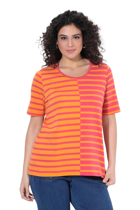 Tričko, pruhované, klasický střih, kulatý výstřih, polodlouhý rukáv, směs modalu