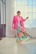 Floral Allover Pleated Elastic Waist Pants