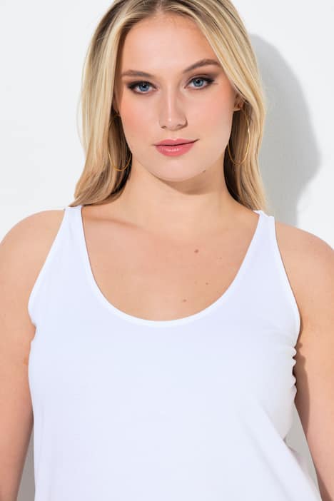 Podkoszulka, wąski krój, okrągły dekolt, bez rękawów
