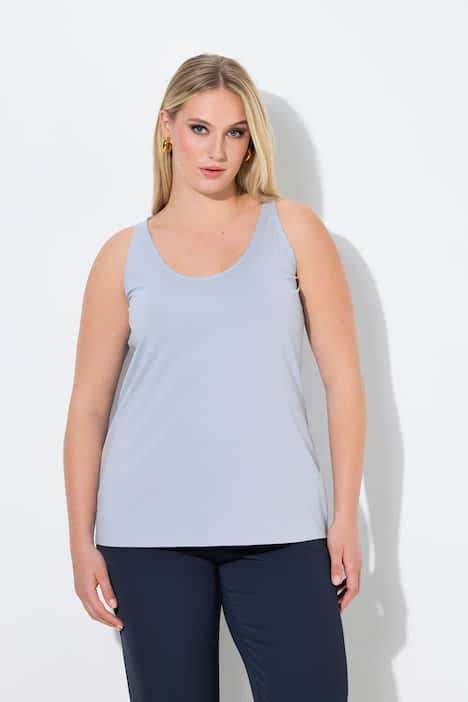 Podkoszulka, wąski krój, okrągły dekolt, bez rękawów