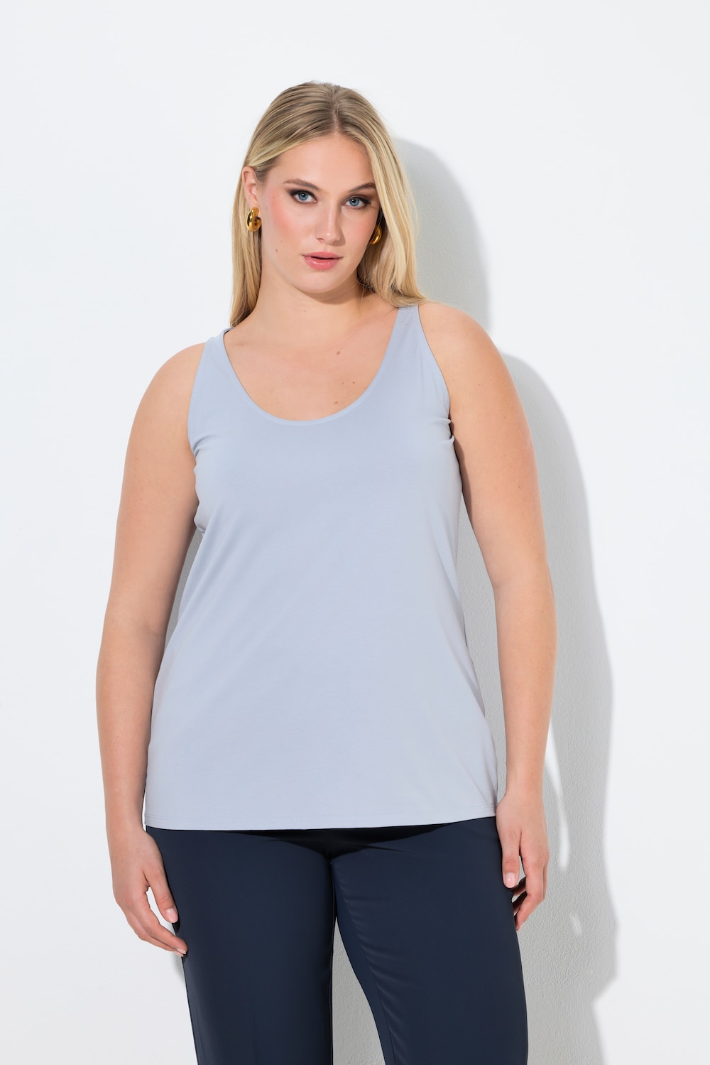 Große Größen Unterziehtop, Damen, blau, Größe: 42/44, Baumwolle, Ulla Popken