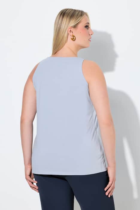 Podkoszulka, wąski krój, okrągły dekolt, bez rękawów