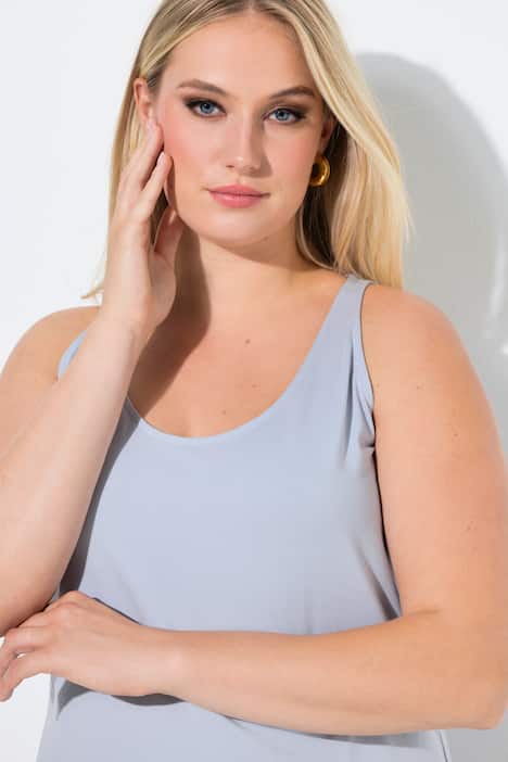 Podkoszulka, wąski krój, okrągły dekolt, bez rękawów