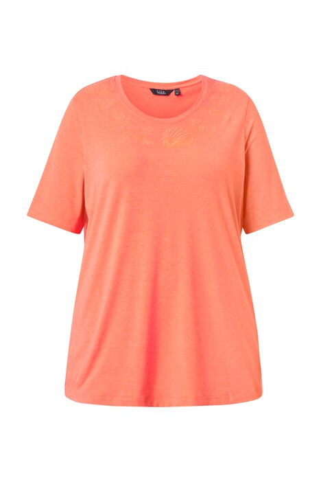 Tričko, výšivky, áčkový střih, kulatý výstřih, polodlouhý rukáv