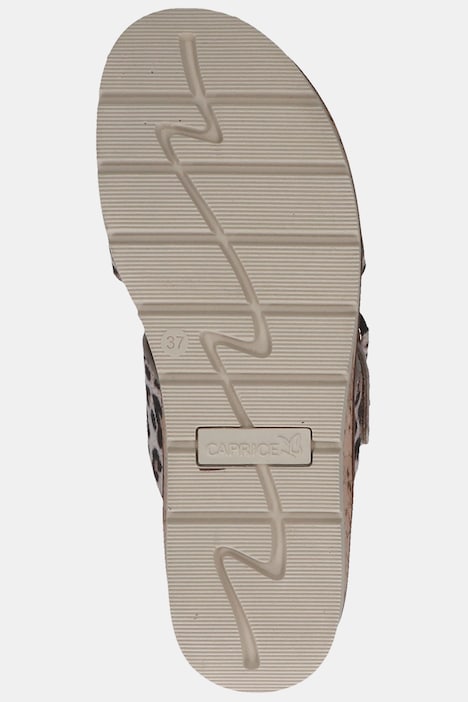 Caprice Leder-Pantoletten, Leomuster, Weite G