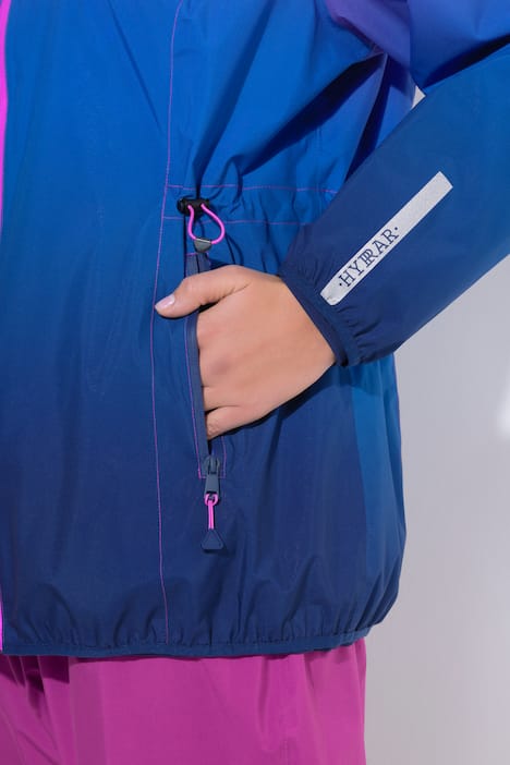 Regenjacke, leicht, wasserdicht, Kapuze, Zipptaschen