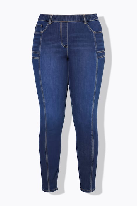 Dżinsy slim Emma, elastyczny denim, ozdobne szwy i kieszenie