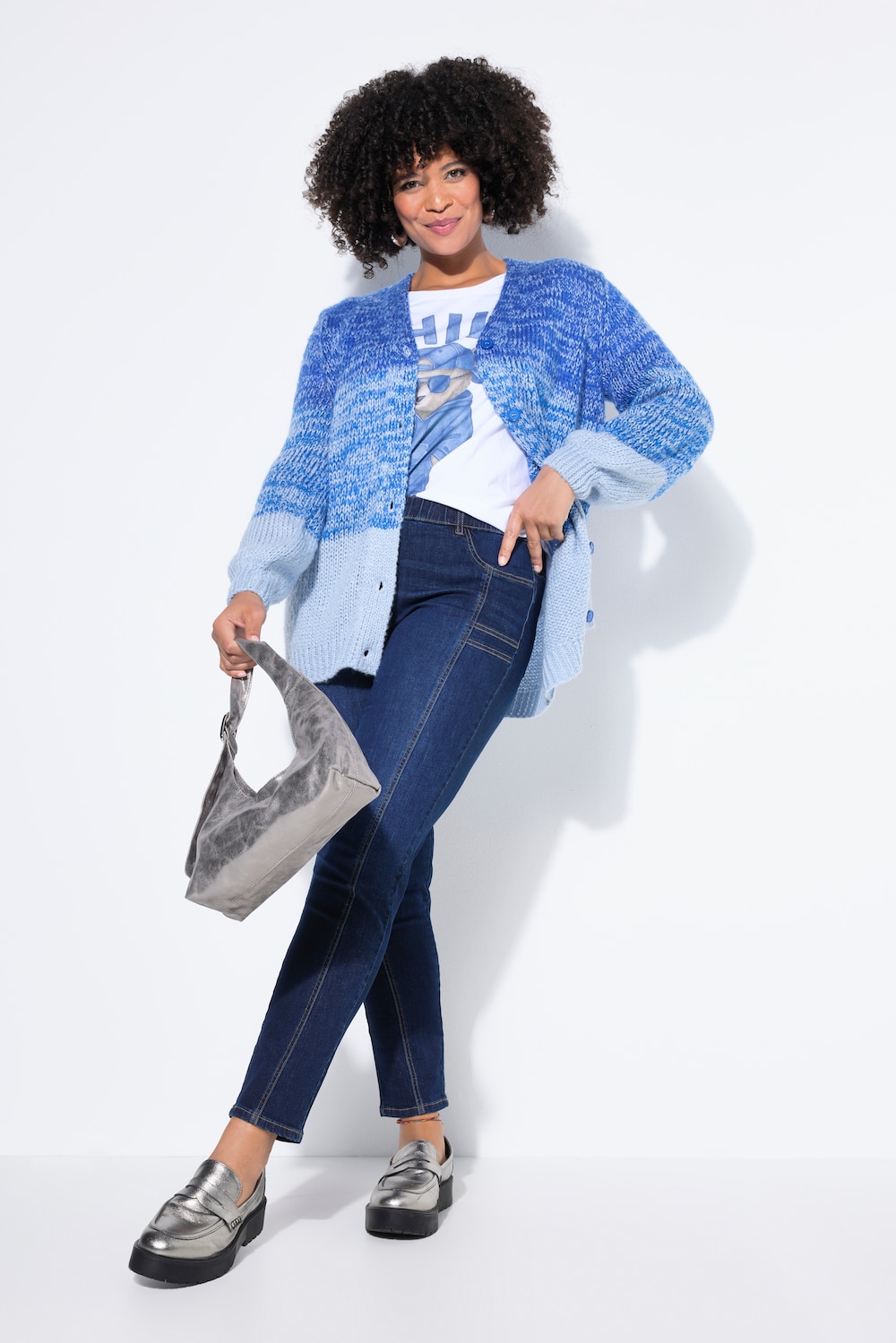 Slim jeans Emma, stretchdenim, siernaden en -zakken