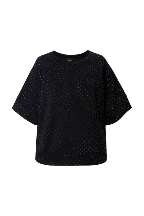 Mikina, ozdobné kamínky, kulatý výstřih, krátké rukávy, směs modalu