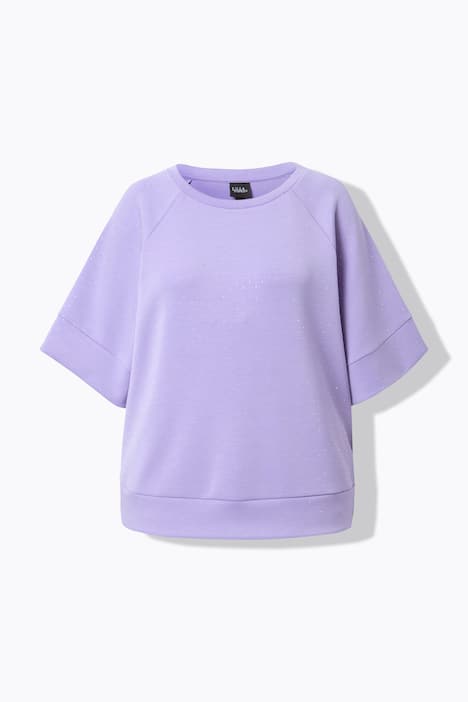 Sweatshirt, Ziersteine, Rundhals, Halbarm, Modalmix