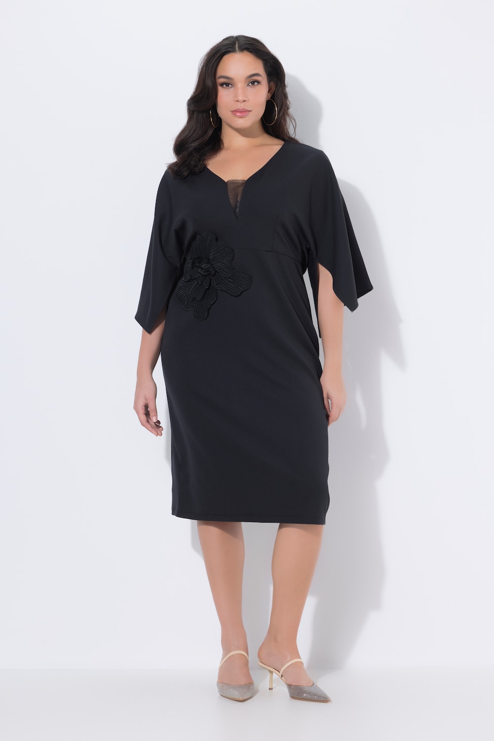 Thumbnail - Große Größen Abendkleid, Damen, schwarz, Größe: 44, Polyester/Elasthan, Ulla Popken