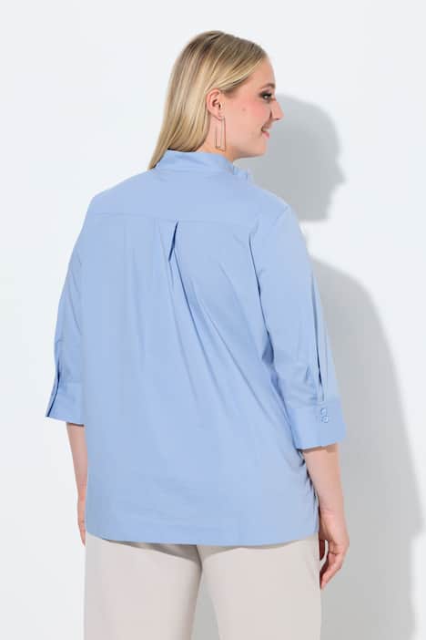 Bluse, Blende, Stehkragen, 3/4-Arm