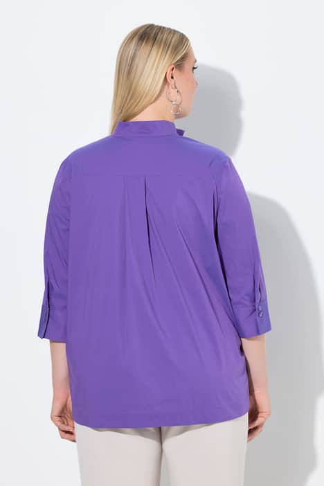 Bluse, Blende, Stehkragen, 3/4-Arm