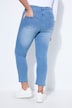 Jean 5 poches longueur 7/8, applications florales, coupe Straight Fit