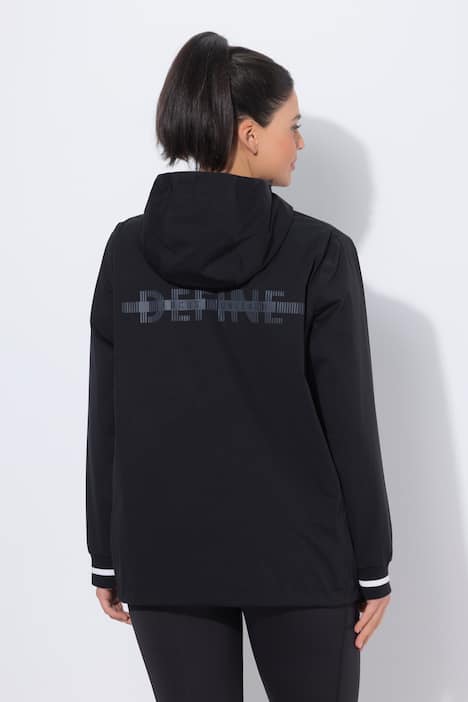 Funktionel jakke, vandtæt, reflektortryk, hætte