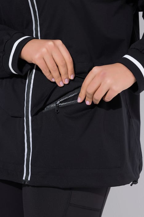 Funktionel jakke, vandtæt, reflektortryk, hætte