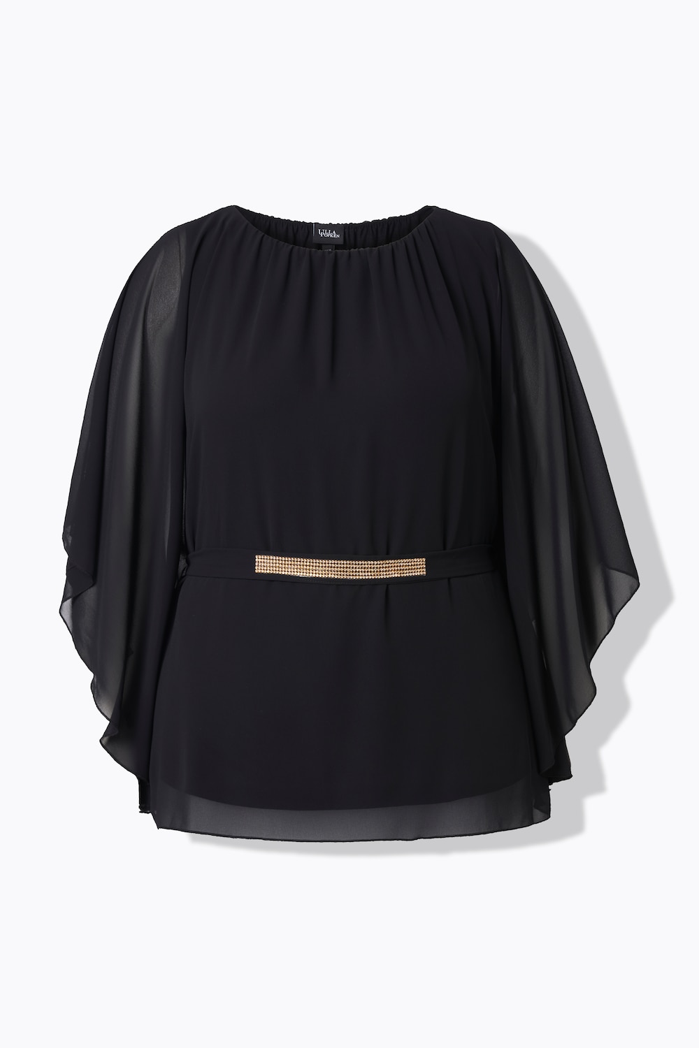 Stora storlekar Blus, Dam, svart, storlek: 58/60, Viskos/Polyester, Ulla Popken
