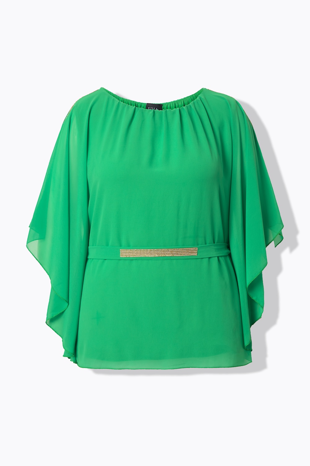 Stora storlekar Blus, Dam, grön, storlek: 46/48, Viskos/Polyester, Ulla Popken