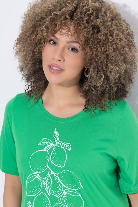 T-Shirt, Zitrone, A-Linie, Rundhals, Halbarm, Modalmix