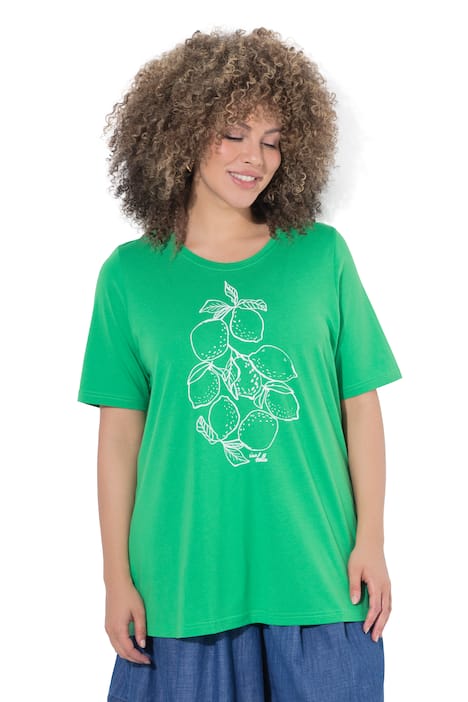 Tričko, citron, áčkový střih, kulatý výstřih, polodlouhý rukáv, směs modalu