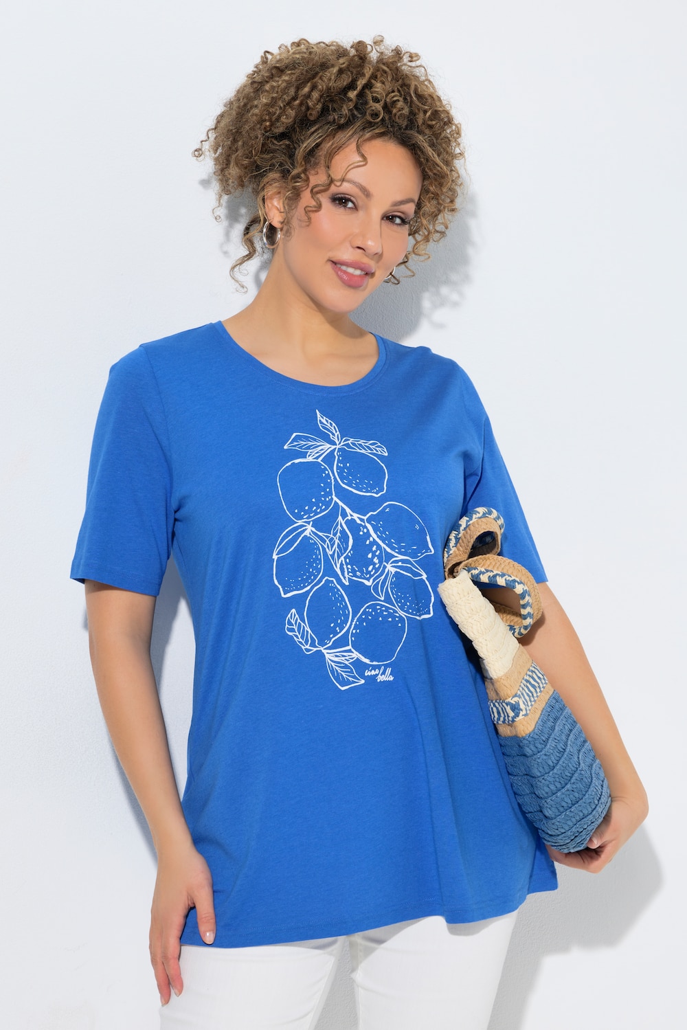 T-shirt, citroen, A-lijn, ronde hals, korte mouwen, modalmix