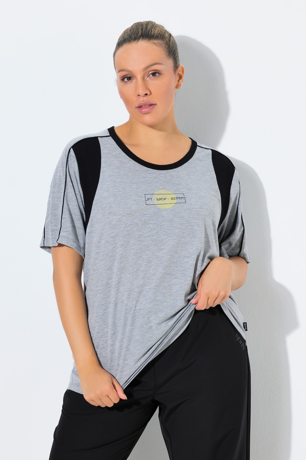 Funktionsshirt, meliert, Classic, Rundhals, Halbarm