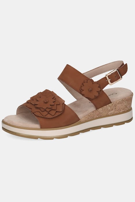 Caprice Leder-Sandaletten, Blüten, Klett, Weite G