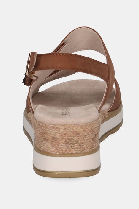 Caprice Leder-Sandaletten, Blüten, Klett, Weite G