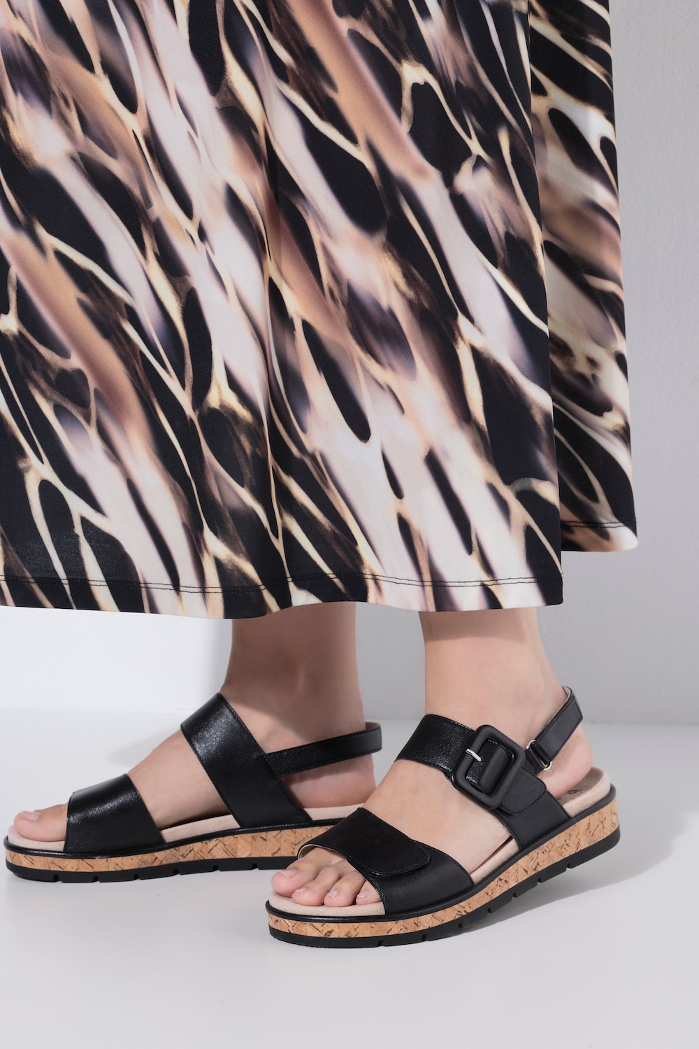 Caprice Leder-Sandaletten, Wechselfußbett, Weite G