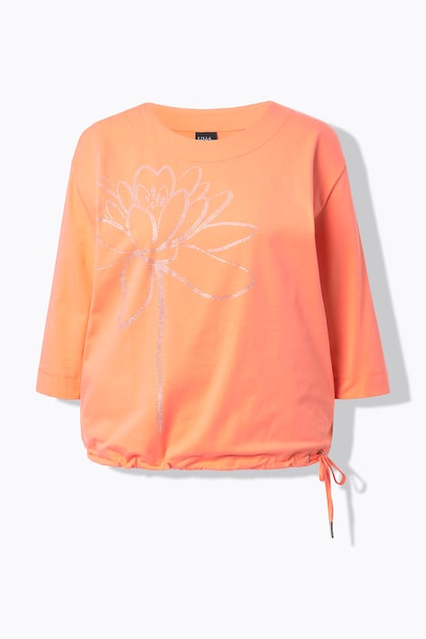 Shirt, siersteentjes, ronde hals, 3/4-mouwen, zoomband