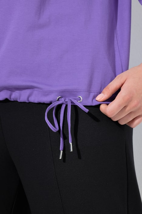 Shirt, siersteentjes, ronde hals, 3/4-mouwen, zoomband