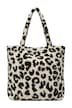 Kabelka, nákupní taška, teddy flís, leopardí