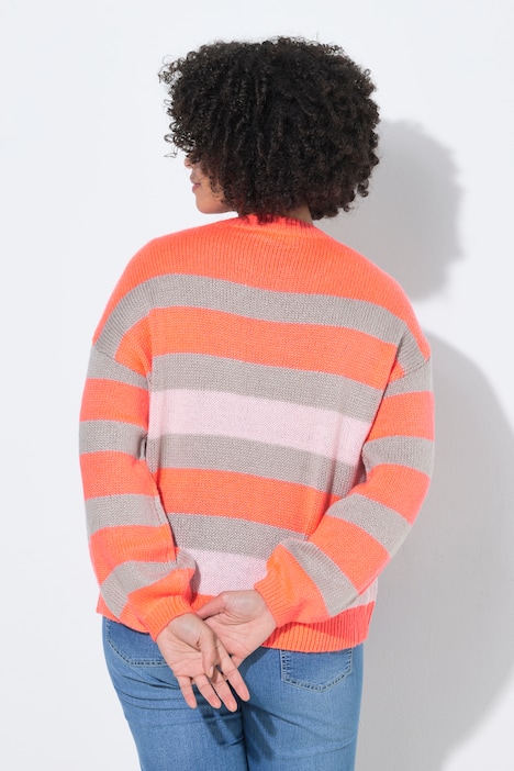 Pullover, Loose Fit, Blockstreifen, Ballon-Langarm