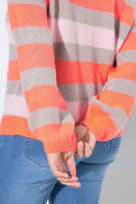 Pullover, Loose Fit, Blockstreifen, Ballon-Langarm