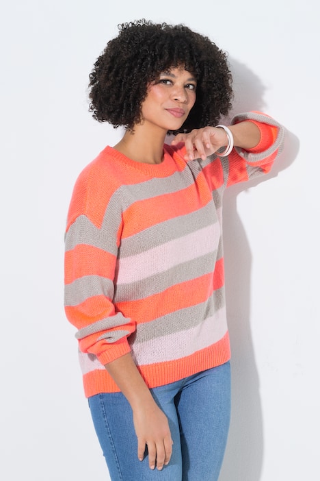 Pullover, Loose Fit, Blockstreifen, Ballon-Langarm