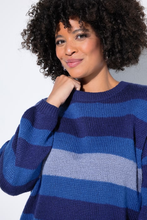 Pullover, Loose Fit, Blockstreifen, Ballon-Langarm