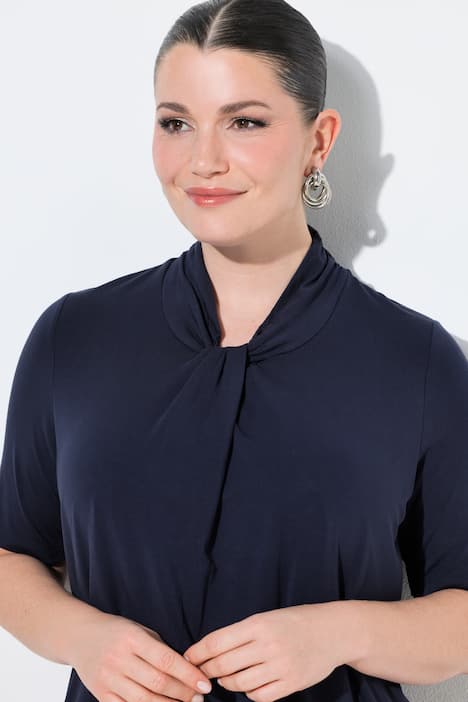 Lyocell Knot Collar T-Shirt Blouse