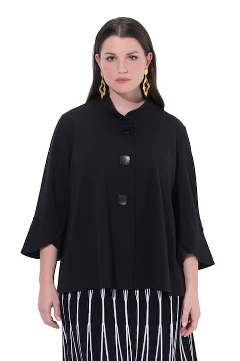 Punto mikina, volný A střih, stojáček, 3/4 rukávy