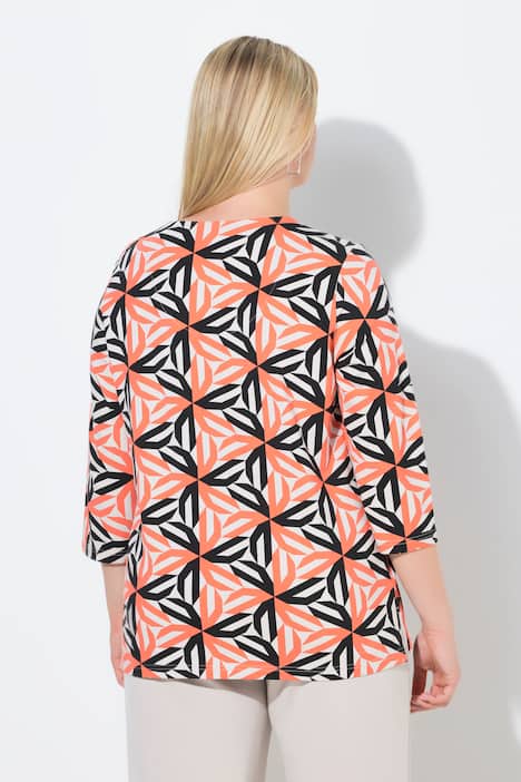 Shirt, grafische print, Classic, V-hals, 3/4-mouwen