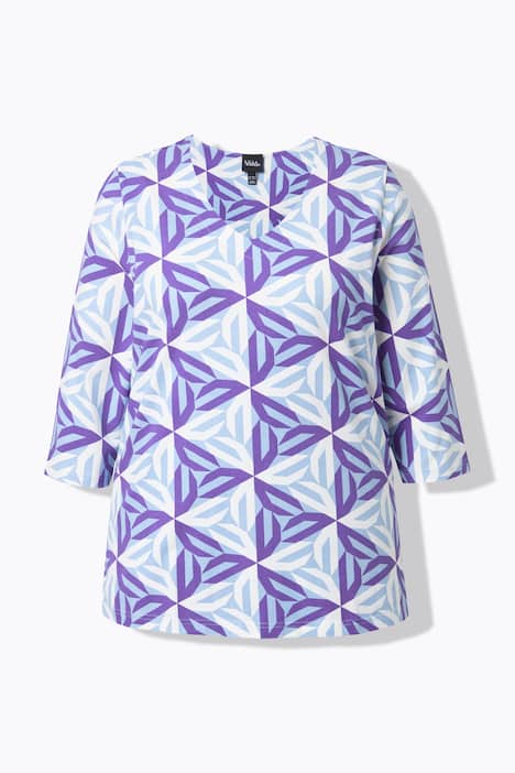 Shirt, grafische print, Classic, V-hals, 3/4-mouwen