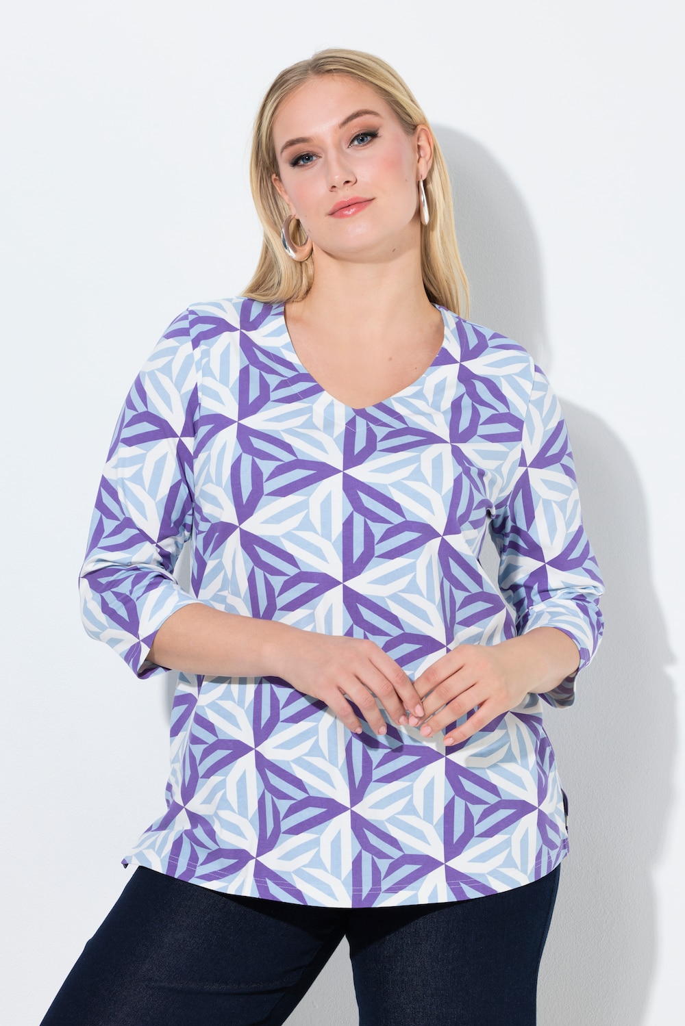 Große Größen Shirt, Damen, blau, Größe: 58/60, Baumwolle, Ulla Popken