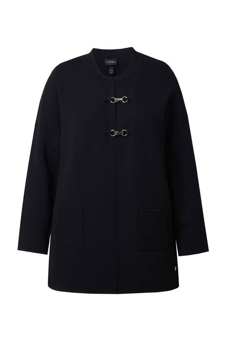 Rozepínací svetr, vaflová struktura, nízký límeček, dlouhé rukávy