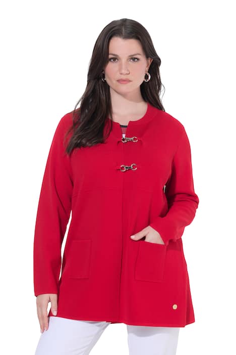 Rozepínací svetr, vaflová struktura, nízký límeček, dlouhé rukávy