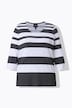 Shirt, Streifen, vorne doppellagig, Rundhals, 3/4Arm