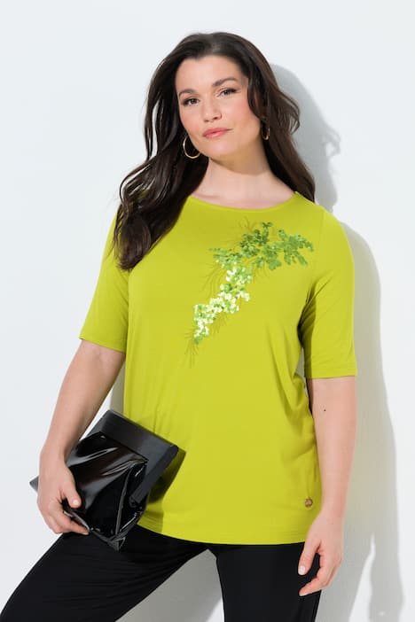 T-paita, paljettikuvio, venepääntie, lyhythihainen