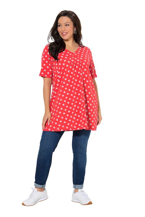 Polokošile, ozdobné záhyby, A střih, V výstřih, polo rukávy