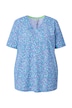 Halenka, květinový potisk, áčkový střih, V výstřih, polodlouhý rukáv