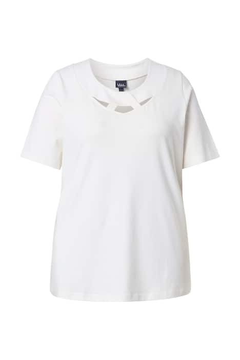 Tričko, kulatý výstřih, s otvorem, polo rukávy